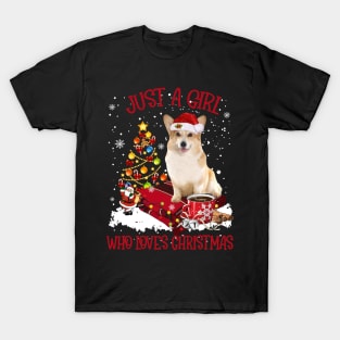 Corgi Just A Girl Who Loves Christmas T-Shirt